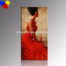 Elegant Women Painting Art/Red Dress Women Wall Decoration/Wholesale Living Room Paintings